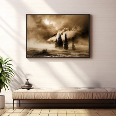 Sepia Landscape Painting